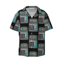 (Be Audit You Can Be Funny Accountant Auditor Pun_22512) Men's Hawaiian Shirts Cuban Collar Vintage Bowling Short Sleeve Button Down Beach Shirt Casual Summer Vacation Wear Retro Tee