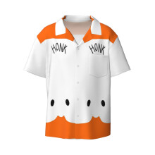 (Be Goose Do Crime_5092) Men's Hawaiian Shirts Cuban Collar Vintage Bowling Short Sleeve Button Down Beach Shirt Casual Summer Vacation Wear Retro Tee
