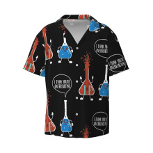 (Funny Nerd Chemistry Chemist Science Gift_7723) Men's Hawaiian Shirts Cuban Collar Vintage Bowling Short Sleeve Button Down Beach Shirt Casual Summer Vacation Wear Retro Tee