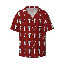 (Funny Ultrasound Gifts Sonosquad Red By SonoGiggles_12468) Men's Hawaiian Shirts Cuban Collar Vintage Bowling Short Sleeve Button Down Beach Shirt Casual Summer Vacation Wear Retro Tee