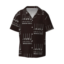 (Funny Life Is Full Of Important Choices Golf Gift For Golfers_4030) Men's Hawaiian Shirts Cuban Collar Vintage Bowling Short Sleeve Button Down Beach Shirt Casual Summer Vacation Wear Retro Tee