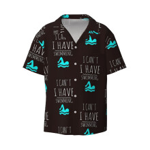 (Funny I Can't I Have Swimming Great Swimmers Gift_5027) Men's Hawaiian Shirts Cuban Collar Vintage Bowling Short Sleeve Button Down Beach Shirt Casual Summer Vacation Wear Retro Tee