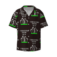 (Funny Mens Boys Golf Gift It Takes A Lot Of Balls To Play Like I Do!_4204) Men's Hawaiian Shirts Cuban Collar Vintage Bowling Short Sleeve Button Down Beach Shirt Casual Summer Vacation Wear Retro Tee