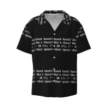 (Funny Programmer Graphic Programming Injection Knock Knock Design_6134) Men's Hawaiian Shirts Cuban Collar Vintage Bowling Short Sleeve Button Down Beach Shirt Casual Summer Vacation Wear Retro Tee