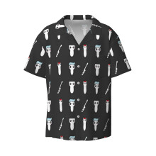 (Funny Ultrasound Gifts Sonosquad Gray By SonoGiggles_6710) Men's Hawaiian Shirts Cuban Collar Vintage Bowling Short Sleeve Button Down Beach Shirt Casual Summer Vacation Wear Retro Tee