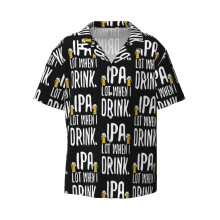 (Funny IPA Lot When I Drink Craft Beer Drinker_8206) Men's Hawaiian Shirts Cuban Collar Vintage Bowling Short Sleeve Button Down Beach Shirt Casual Summer Vacation Wear Retro Tee