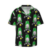 (Funny I'd Tap That Golfing Putting Cute Golfer Pun_5246) Men's Hawaiian Shirts Cuban Collar Vintage Bowling Short Sleeve Button Down Beach Shirt Casual Summer Vacation Wear Retro Tee