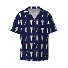 (Funny Ultrasound Gifts Sonosquad Navy By SonoGiggles_22155) Men's Hawaiian Shirts Cuban Collar Vintage Bowling Short Sleeve Button Down Beach Shirt Casual Summer Vacation Wear Retro Tee