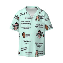 (Funny The Bachelor Bingo Quotes Sticker Pack _7137) Men's Hawaiian Shirts Cuban Collar Vintage Bowling Short Sleeve Button Down Beach Shirt Casual Summer Vacation Wear Retro Tee
