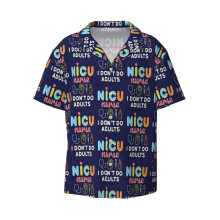 (Funny NICU Nurse I Don't Do Adults_4038) Men's Hawaiian Shirts Cuban Collar Vintage Bowling Short Sleeve Button Down Beach Shirt Casual Summer Vacation Wear Retro Tee