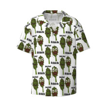 (Funny Kale Pun_3131) Men's Hawaiian Shirts Cuban Collar Vintage Bowling Short Sleeve Button Down Beach Shirt Casual Summer Vacation Wear Retro Tee