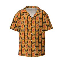 (FIREBALL CINNAMON WHISKY_12021) Men's Hawaiian Shirts Cuban Collar Vintage Bowling Short Sleeve Button Down Beach Shirt Casual Summer Vacation Wear Retro Tee