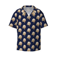 (Its Wednesday My Dudes_12492) Men's Hawaiian Shirts Cuban Collar Vintage Bowling Short Sleeve Button Down Beach Shirt Casual Summer Vacation Wear Retro Tee