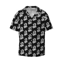 (J. Cole Dreamville D Logo_10036) Men's Hawaiian Shirts Cuban Collar Vintage Bowling Short Sleeve Button Down Beach Shirt Casual Summer Vacation Wear Retro Tee