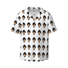 (J. COLE Head_11405) Men's Hawaiian Shirts Cuban Collar Vintage Bowling Short Sleeve Button Down Beach Shirt Casual Summer Vacation Wear Retro Tee