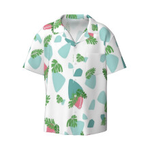 (Ivysaur Pattern _6603) Men's Hawaiian Shirts Cuban Collar Vintage Bowling Short Sleeve Button Down Beach Shirt Casual Summer Vacation Wear Retro Tee