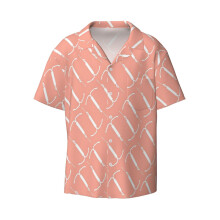 (IUD V1 Color1 Size1_5593) Men's Hawaiian Shirts Cuban Collar Vintage Bowling Short Sleeve Button Down Beach Shirt Casual Summer Vacation Wear Retro Tee