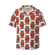 (It's Shrine O'Clock Somewhere _3780) Men's Hawaiian Shirts Cuban Collar Vintage Bowling Short Sleeve Button Down Beach Shirt Casual Summer Vacation Wear Retro Tee