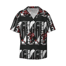 (Jack Hughes New Hockey Jack Hughes Stretch_8014) Men's Hawaiian Shirts Cuban Collar Vintage Bowling Short Sleeve Button Down Beach Shirt Casual Summer Vacation Wear Retro Tee