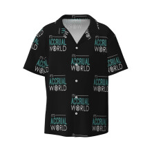 (It's Accrual World Funny Accounting Accountant_14149) Men's Hawaiian Shirts Cuban Collar Vintage Bowling Short Sleeve Button Down Beach Shirt Casual Summer Vacation Wear Retro Tee