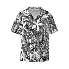 (It's Not Always Black Or White Polynesian Tattoos_9320) Men's Hawaiian Shirts Cuban Collar Vintage Bowling Short Sleeve Button Down Beach Shirt Casual Summer Vacation Wear Retro Tee