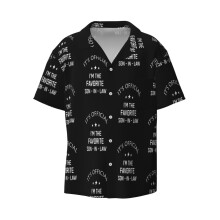 (It's Official I Am The Favorite Son - In - Law_6608) Men's Hawaiian Shirts Cuban Collar Vintage Bowling Short Sleeve Button Down Beach Shirt Casual Summer Vacation Wear Retro Tee