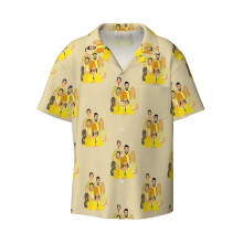 (It's Always Sunny In Philadelphia - The Gang Family Photo_9700) Men's Hawaiian Shirts Cuban Collar Vintage Bowling Short Sleeve Button Down Beach Shirt Casual Summer Vacation Wear Retro Tee