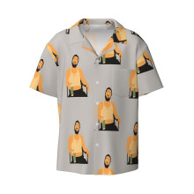 (It's Always Sunny In Philadelphia - Fat Mac_8662) Men's Hawaiian Shirts Cuban Collar Vintage Bowling Short Sleeve Button Down Beach Shirt Casual Summer Vacation Wear Retro Tee