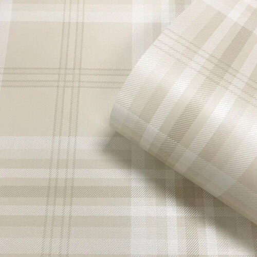 Muriva Catherine Lansfield Kelso Check Cream Wallpaper Check Pattern Paste The Paper 2