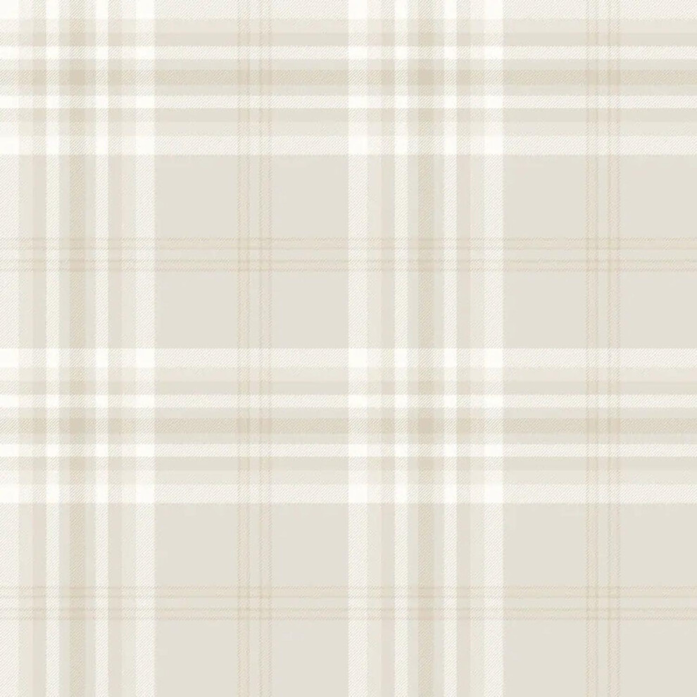 Catherine Lansfield Kelso Check Cream Wallpaper Check Pattern Paste The Paper 5060802625332