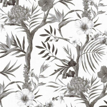 AS Creation Tropical Flowers Wallpaper Monochromatic Floral Paste The Wall Vinyl