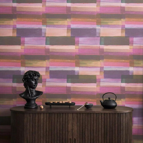 AS Creation AS Creation Purple Horizontal Blocks Wallpaper Geometric Abstract Paste The Wall 2