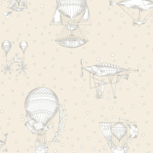Grandeco Jack N Rose Hot Air Baloon Cream Wallpaper Nursery Past The Wall Vinyl