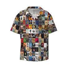 (Greatest Rock Albums Of All Time_22190) Men's Hawaiian Shirts Cuban Collar Vintage Bowling Short Sleeve Button Down Beach Shirt Casual Summer Vacation Wear Retro Tee