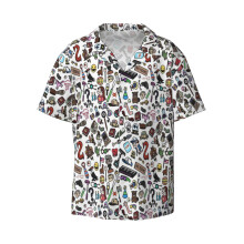 (Gravity Falls Pattern_15181) Men's Hawaiian Shirts Cuban Collar Vintage Bowling Short Sleeve Button Down Beach Shirt Casual Summer Vacation Wear Retro Tee