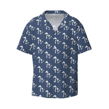 (Great Lakes Outline - White_5752) Men's Hawaiian Shirts Cuban Collar Vintage Bowling Short Sleeve Button Down Beach Shirt Casual Summer Vacation Wear Retro Tee