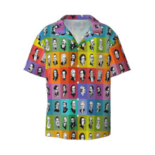 (Great Composers (multicoloured Version)_4345) Men's Hawaiian Shirts Cuban Collar Vintage Bowling Short Sleeve Button Down Beach Shirt Casual Summer Vacation Wear Retro Tee