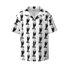 (Grease 2 Cool Rider Michelle Pfeiffer_2119) Men's Hawaiian Shirts Cuban Collar Vintage Bowling Short Sleeve Button Down Beach Shirt Casual Summer Vacation Wear Retro Tee