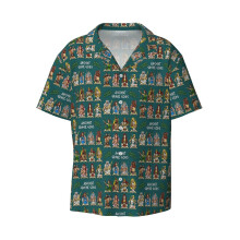 (Greek Gods _22473) Men's Hawaiian Shirts Cuban Collar Vintage Bowling Short Sleeve Button Down Beach Shirt Casual Summer Vacation Wear Retro Tee