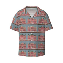 (Grand Budapest Hotel Wes_10432) Men's Hawaiian Shirts Cuban Collar Vintage Bowling Short Sleeve Button Down Beach Shirt Casual Summer Vacation Wear Retro Tee