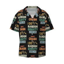 (Gravity Checks Cycopath - Funny Cycling Pun Vintage Retro_5900) Men's Hawaiian Shirts Cuban Collar Vintage Bowling Short Sleeve Button Down Beach Shirt Casual Summer Vacation Wear Retro Tee