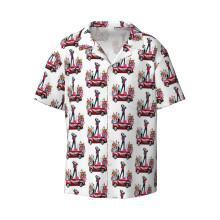 (Grease Is The Word_5739) Men's Hawaiian Shirts Cuban Collar Vintage Bowling Short Sleeve Button Down Beach Shirt Casual Summer Vacation Wear Retro Tee