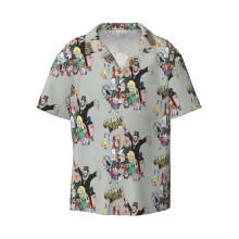 (Gravity Falls, Characters From Gravity Falls_5775) Men's Hawaiian Shirts Cuban Collar Vintage Bowling Short Sleeve Button Down Beach Shirt Casual Summer Vacation Wear Retro Tee