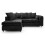 Luxury Life (Black, Left Hand Facing) Dylan Chenille Fabric Sofa Set 1