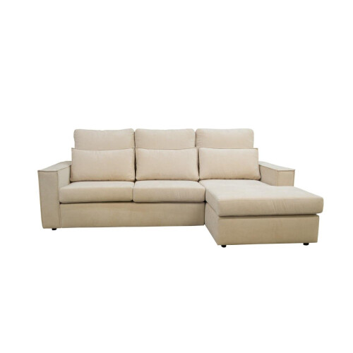 Luxury Life (Beige, Right Hand Facing) Soho Fabric 3 Seater Corner Chaise Sofas 1