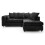 Luxury Life (Black, Right Hand Facing) Dylan Chenille Fabric Sofa Set 1
