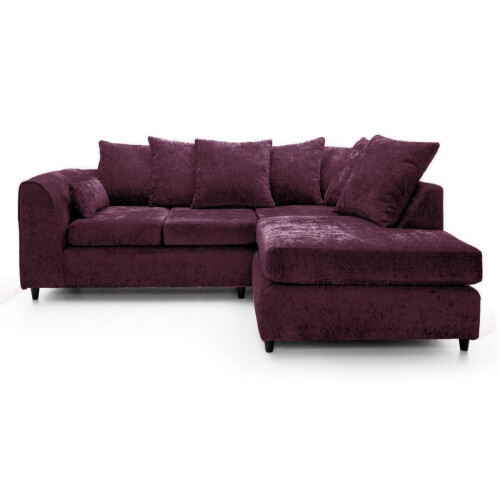 Luxury Life (Aubergine, Right Hand Facing) Dylan Chenille Fabric Sofa Set