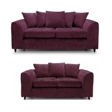 (Aubergine, 3 Plus 2 Set) Dylan Chenille Fabric Sofa Set