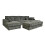 Luxury Life Rest Jumbo Cord Fabric Corner Sofa with Footstool Grey 2