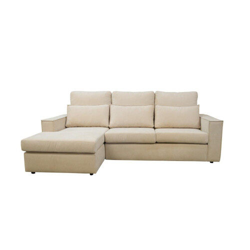 Luxury Life (Beige, Left Hand Facing) Soho Fabric 3 Seater Corner Chaise Sofas 1